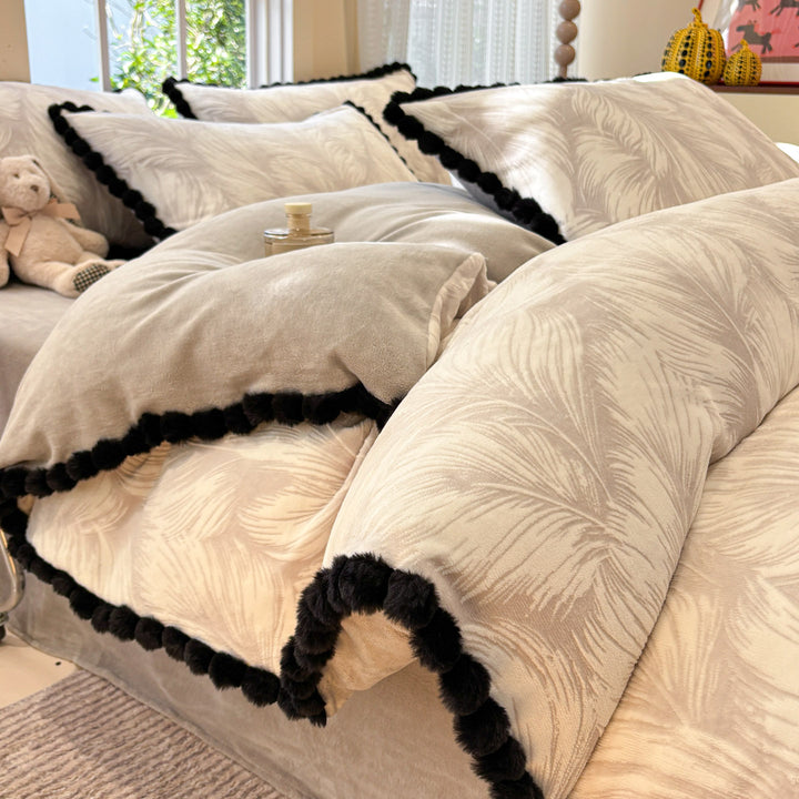 Milk fiber bedding set, autumn/winter, floral pattern