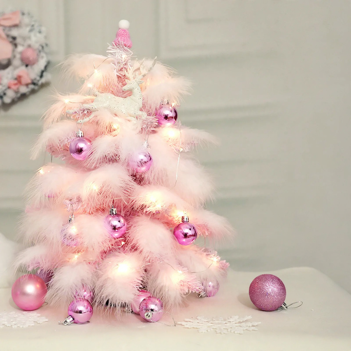 Mini Christmas tree with feather look, 45 cm or 60 cm