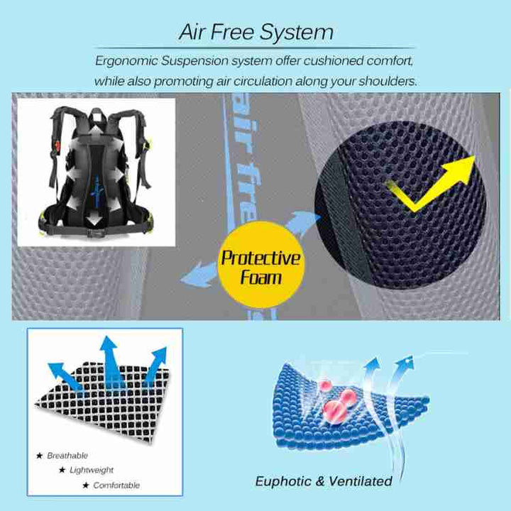 BowLift | 40L Waterproof Hiking Backpack with Multiple Compartments for Outdoor Adventures and Travel