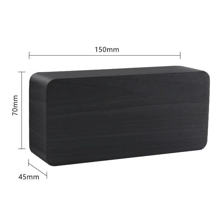 BowLift | LED alarm clock in wooden cube shape