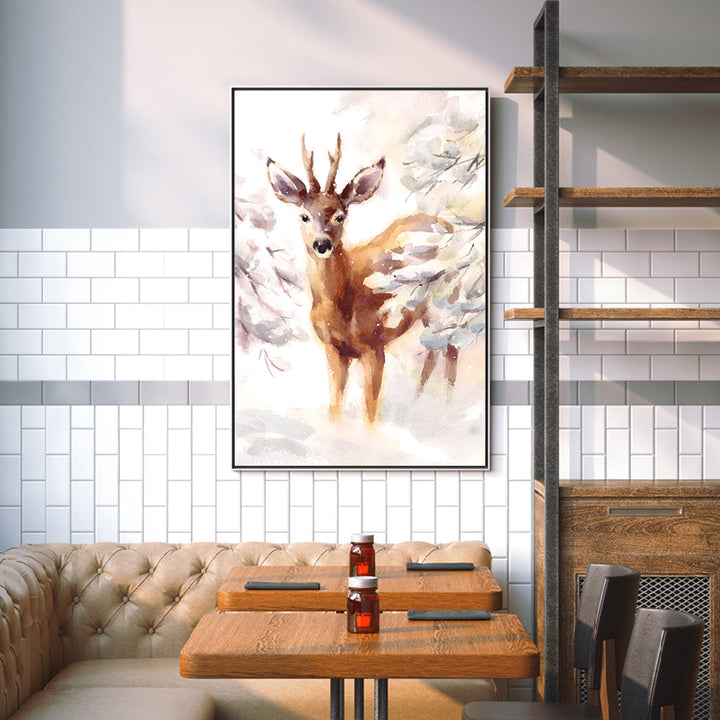 Young Elegant Deer - Canvas Wall Art Painting | Bowlift