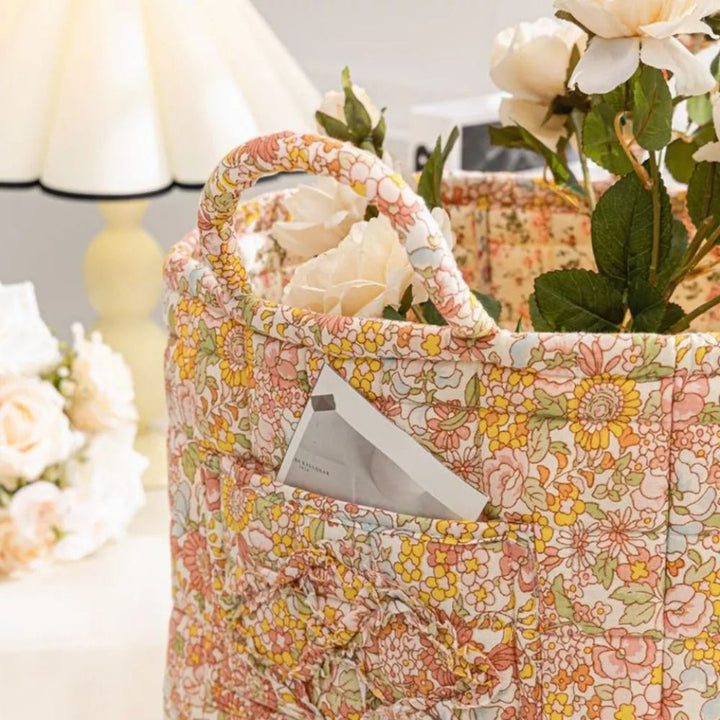 BowLift | Floral Canvas Storage Basket for Home Organization
