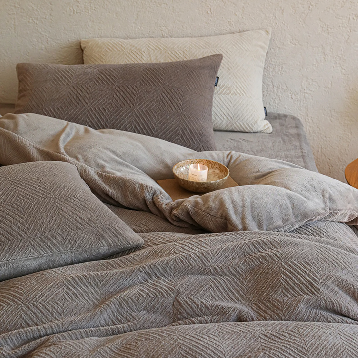 Milk fiber bedding set, 4-piece, winter, textured