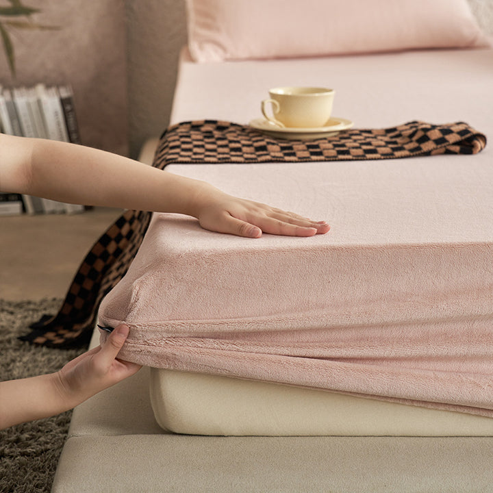 Milk fiber fleece fitted sheet for winter