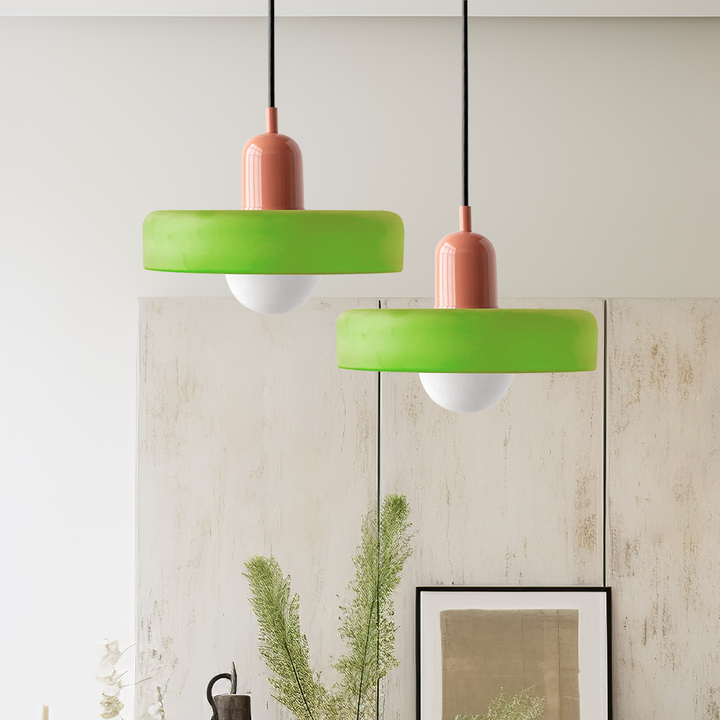 BowLift | Bauhaus Colored Glass Pendant Light