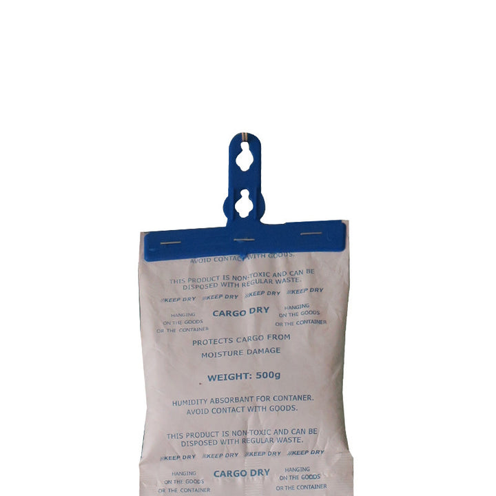 Calcium chloride desiccant with hooks
