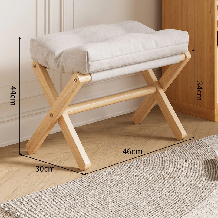 Foldable wooden stool with storage