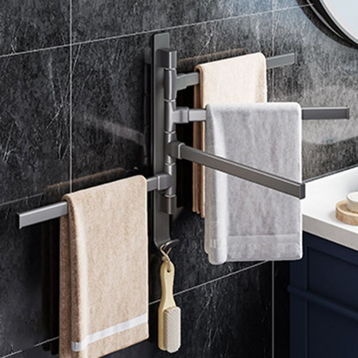 BowLift | Contemporary Gray Bathroom Accessory Set Aluminium Towel Holder