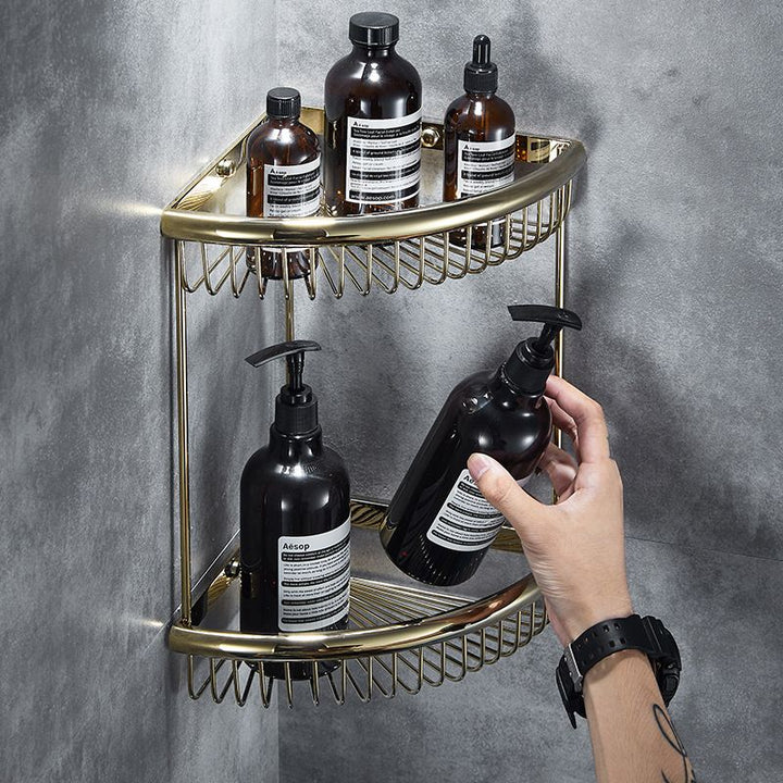 BowLift | Traditional Brass Bathroom Accessory Set Bathroom Shelf Bathroom Accessory Set