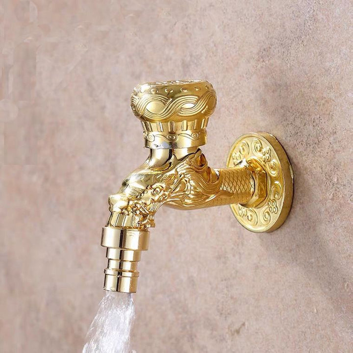 BowLift | Vintage Classic Basin Mixer Zinc Single Lever Dragon Engraving Wall Mounted Tap