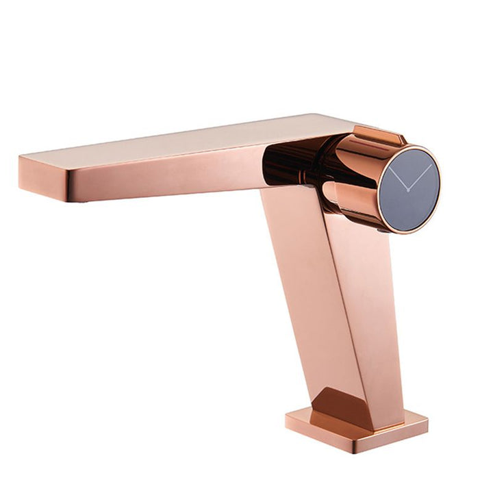 BowLift | Modern Bathroom Sink Faucet Brass Knob Handle Low Arc Basin Faucet