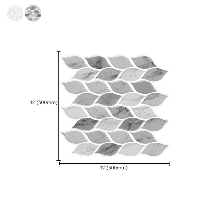 BowLift | 12"x 12" Resin Mosaic Tiles Square Self-Adhesive Tiles for Backsplash & Wall Tile