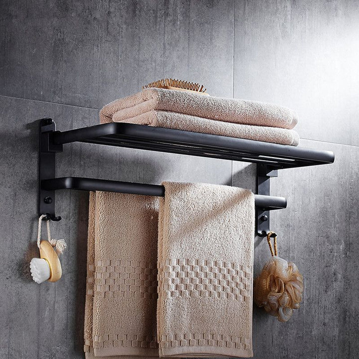 BowLift | Contemporary 8-piece Bathroom Accessory Set Matte Black Bathroom Shelf/Paper Holder/Towel Hook