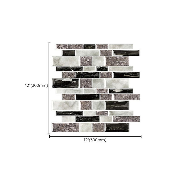 BowLift | 12"x 12" Resin Mosaic Tiles Square Self-Adhesive Tiles for Backsplash & Wall Tile