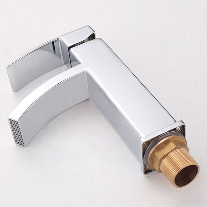 BowLift | Cubic Chrome Bathroom Faucet Low Arc Single Lever Basin Faucet