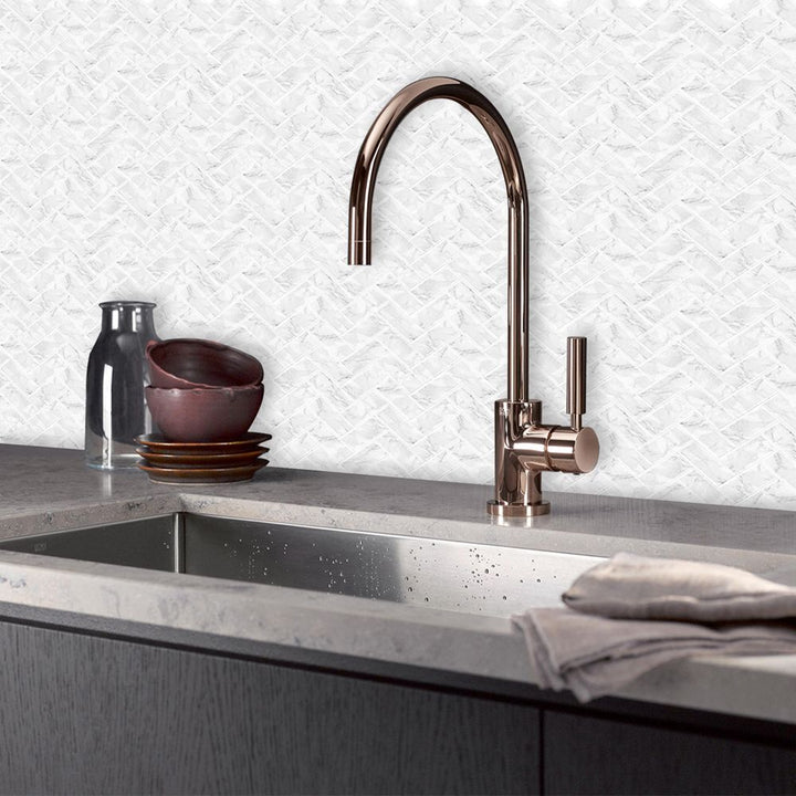 BowLift | Square Peel & Stick Mosaic Tile Herringbone Peel and Stick Wall Tile