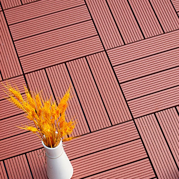 BowLift | 12" X 12" 4-Slat Square Deck/Patio Floor Tiles Snap Installation Floor Plank Tiles