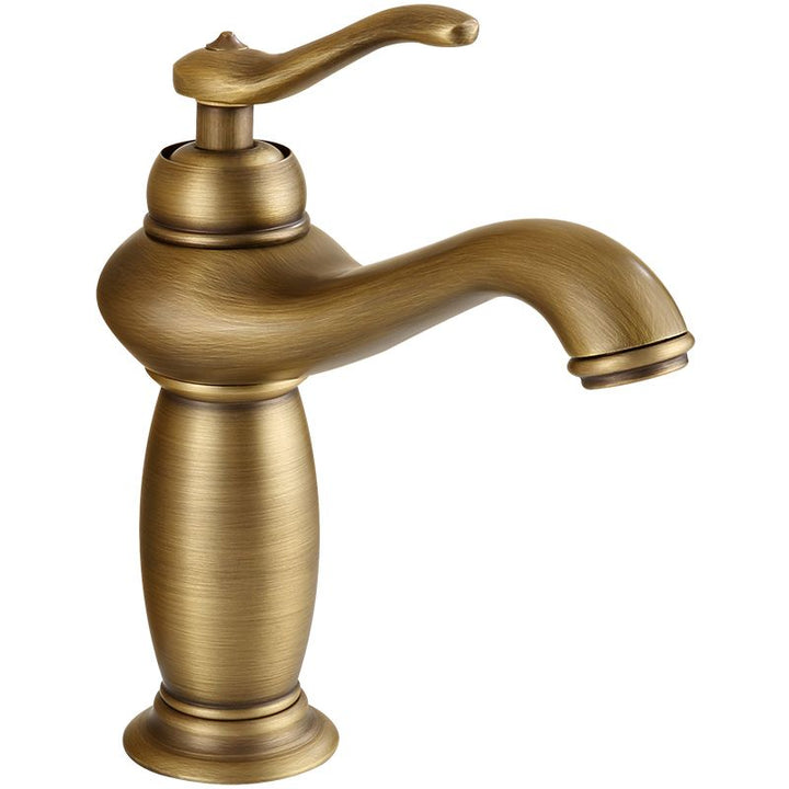 BowLift | Brass Bathroom Vessel Sink Faucet Single Handle Round Basin Faucet with Water Hose