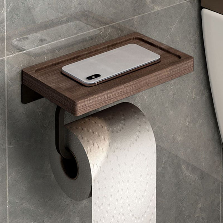 BowLift | 7-piece bathroom accessory set metal bath set with wood accents