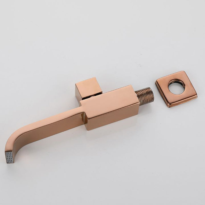 BowLift | Contemporary Wall Mounted Bathroom Faucet Handle Knob Solid Brass Square Faucet