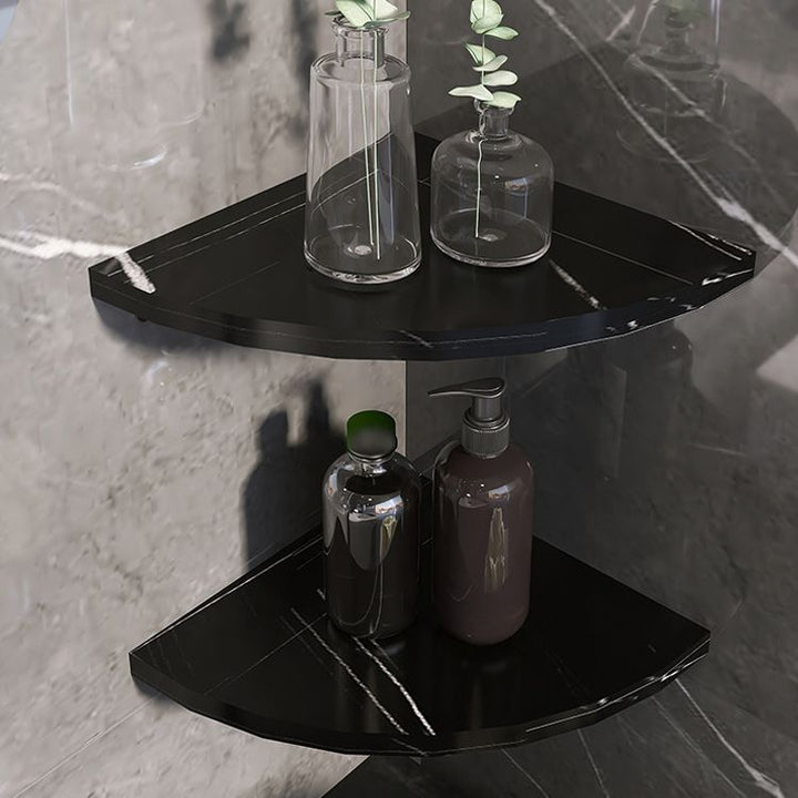 BowLift | 3-piece modern bathroom accessory set marble and metal bathroom shelf