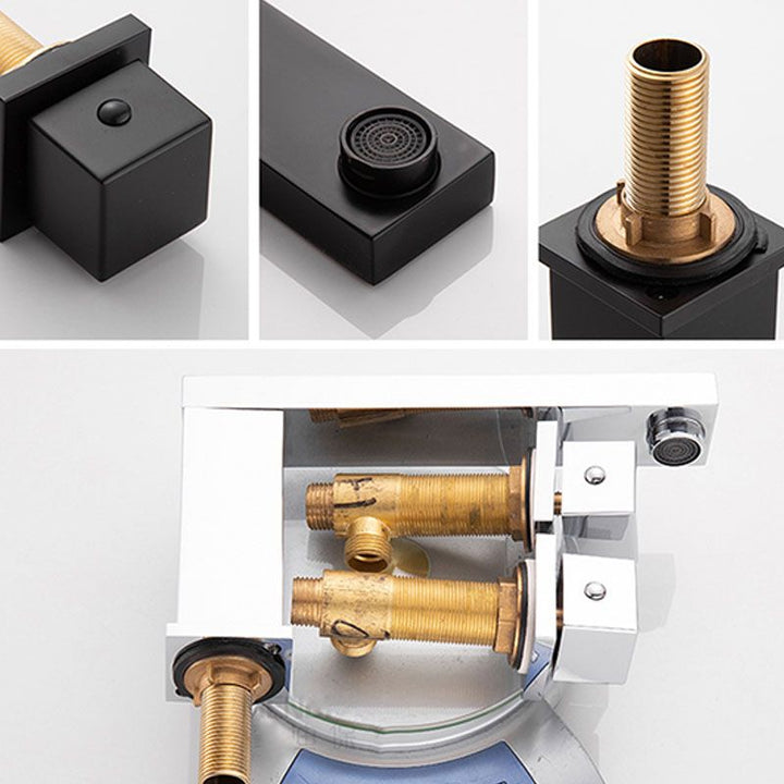 BowLift | Traditional Roman Bathtub Faucet Set Copper Fixed Deck Mount with Handles