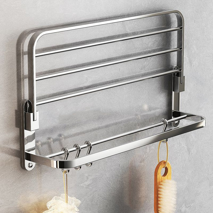 BowLift | Chrome Modern Bathroom Hardware Set Stainless Steel Towel Hook/Towel Rail & Bathroom Shelf