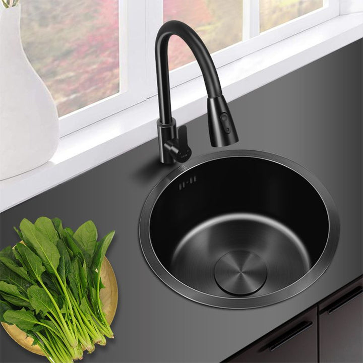 BowLift | Classic Round Wash Basin Stainless Steel Built-in Basin Non-slip Round Basin for the Kitchen