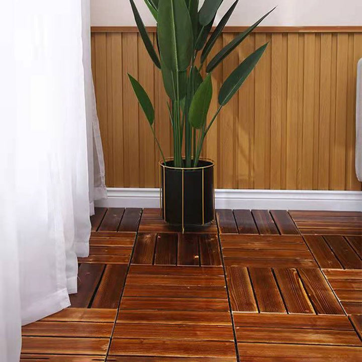 BowLift | 4-Slat Wood Floor Tiles Interlocking Installation Floor Tiles