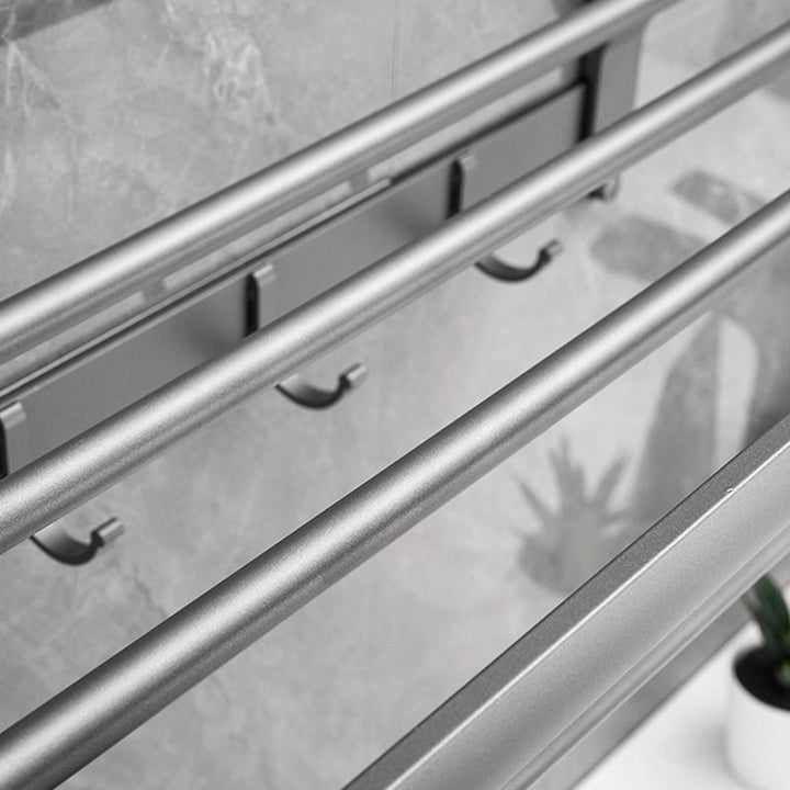 BowLift | Gray 6/7-piece modern bathroom accessory set bathroom shelf/bath towel hooks/towel bar included