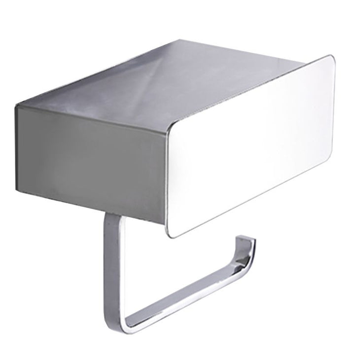 BowLift | 2-piece Stainless Steel Classic Bathroom Accessory Set Black & Chrome Paper Holder