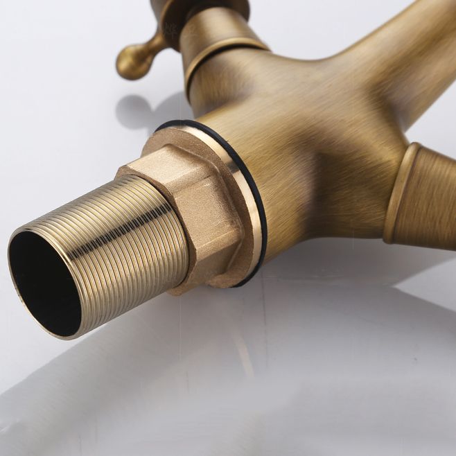 BowLift | Button Handle Widespread Bathroom Faucet Industrial Sink Faucet
