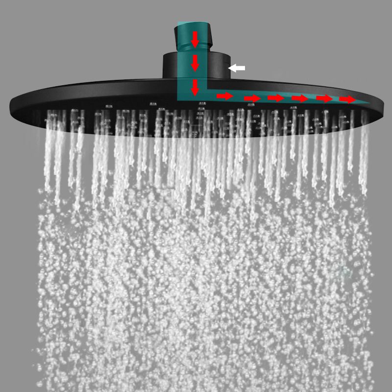 BowLift | Contemporary Black Round Showerhead Combo Rain Shower Hand Shower