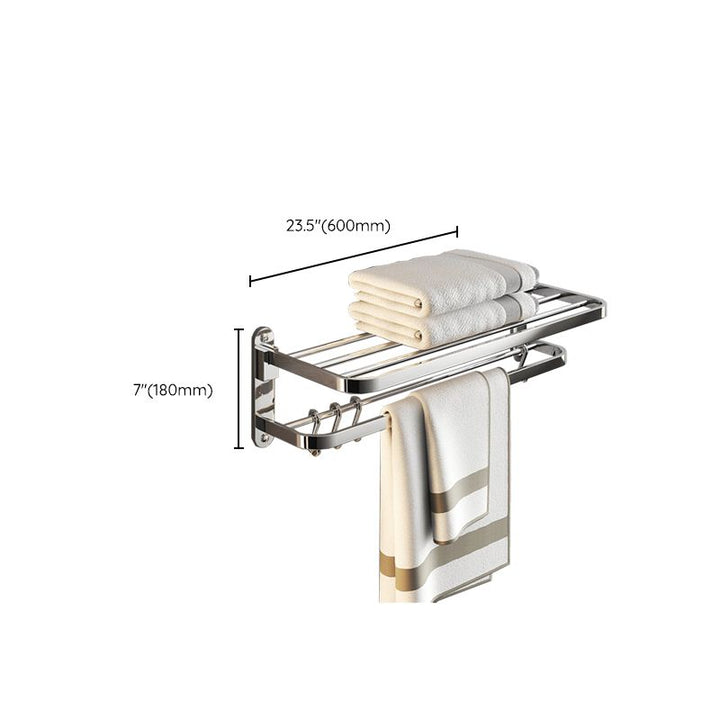 BowLift | Chrome Modern Bathroom Hardware Set Stainless Steel Towel Hook/Towel Rail & Bathroom Shelf