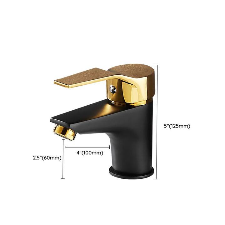 BowLift | Black-Gold Vessel Sink Faucet Lever Handle Low Arc Vessel Faucet