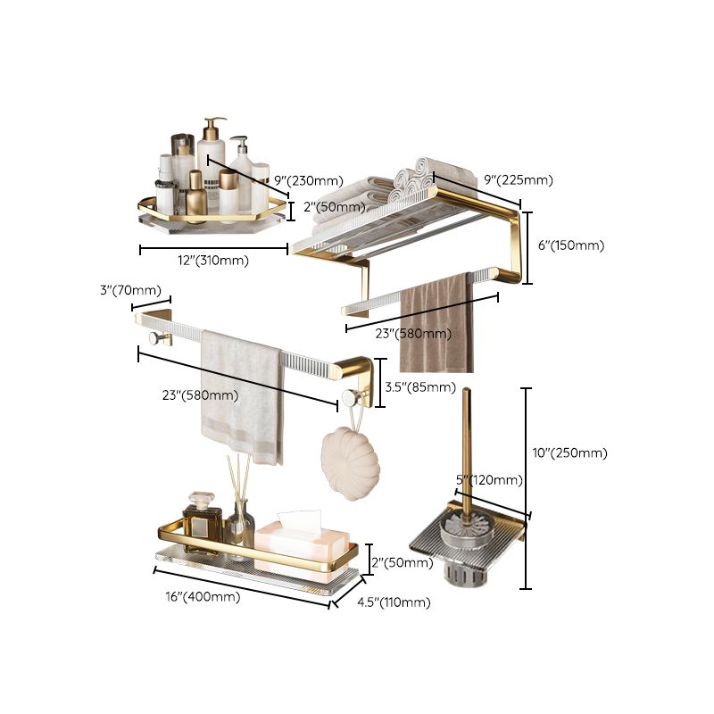 BowLift | Metal and Acrylic Bathroom Accessory Set Transparent Bathroom Accessories