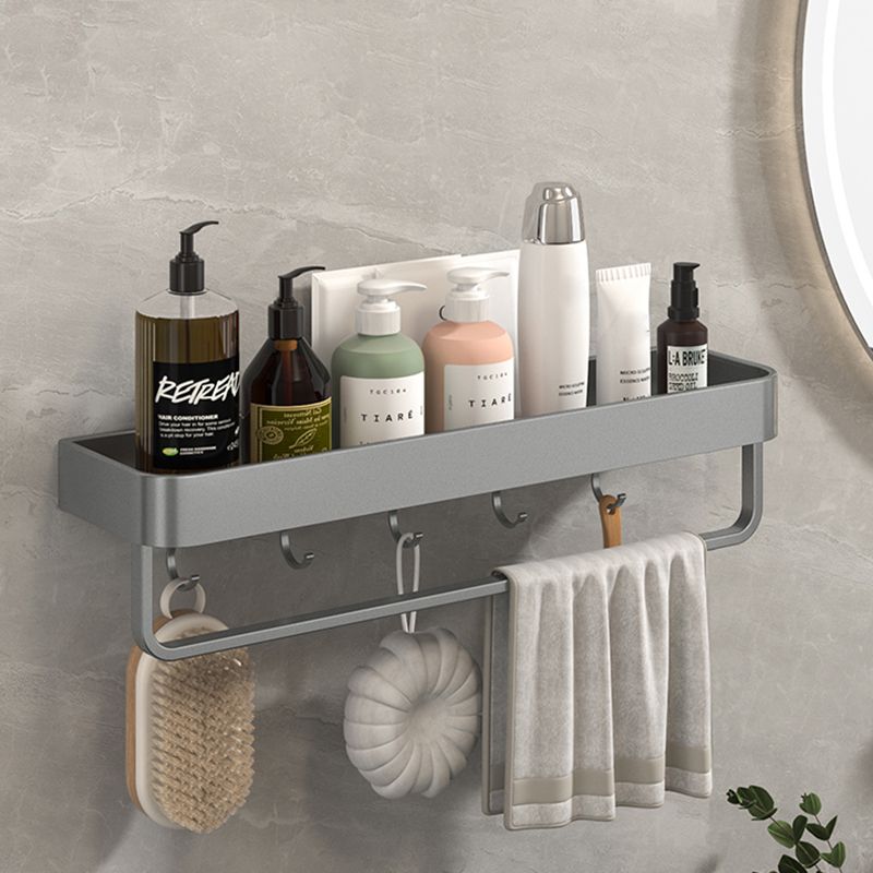 BowLift | Modern Grey 2-piece Bathroom Accessory Set, Matte Grey, Bathroom Shelf