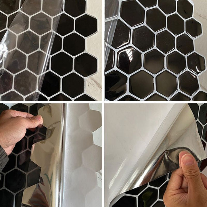 BowLift | Hexagon Wall Tile Fat Resistant Steel and Kitchen Paper Wallpaper