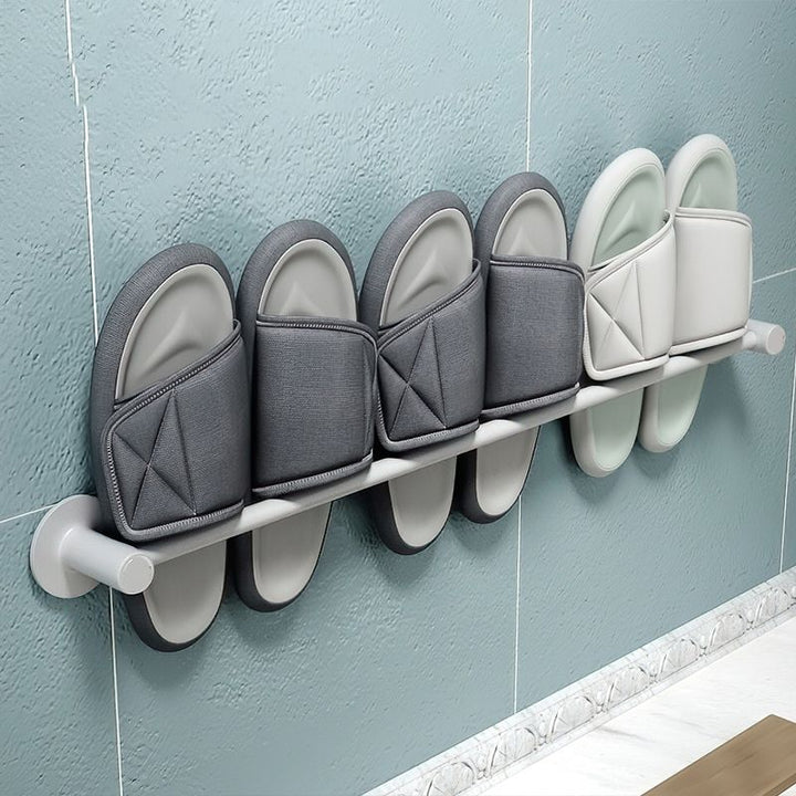 BowLift | 2-piece modern bathroom accessories set metal slipper rack/towel bar