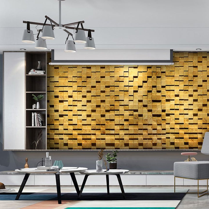 BowLift | Wood Mosaic Cladding Shiplap Glue Contemporary Interior Wall Cladding