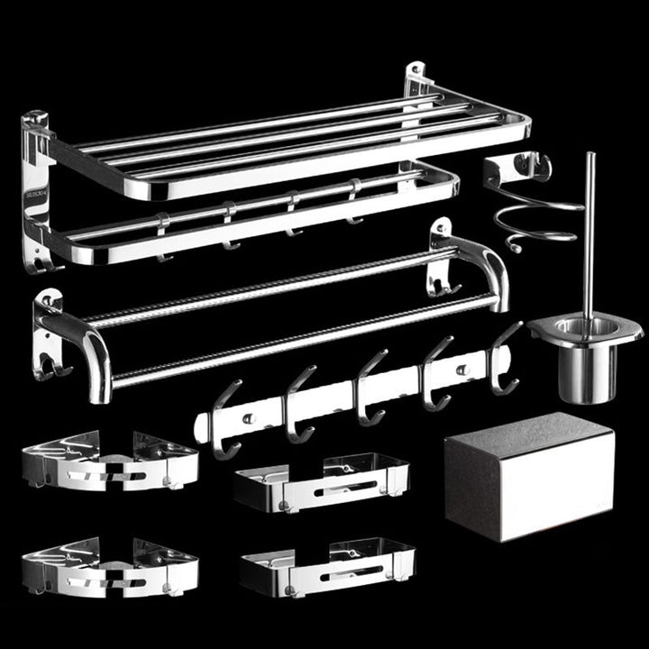 BowLift | Modern Stainless Steel Bathroom Set Silver Bathroom Accessory Set