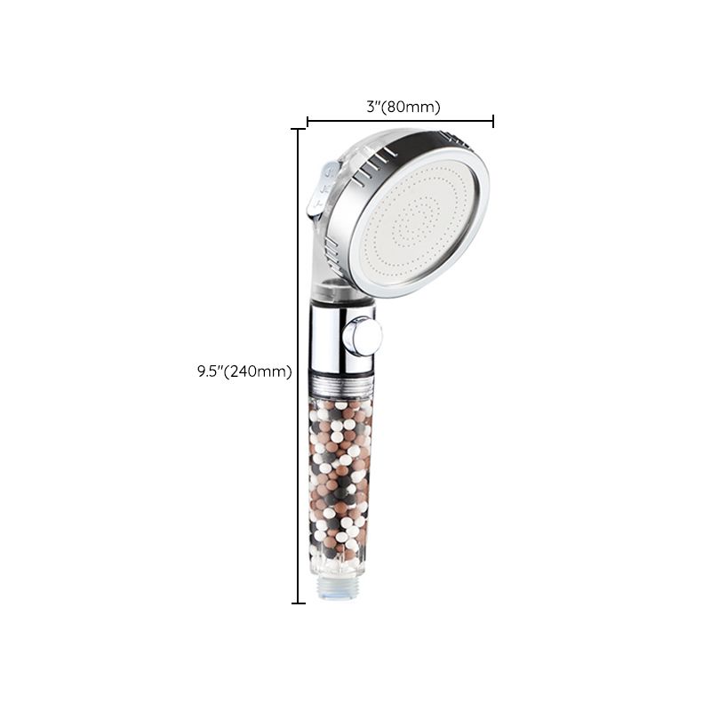 BowLift | Modern Handheld Shower Head Round Filter Ball Spray Head in Silver