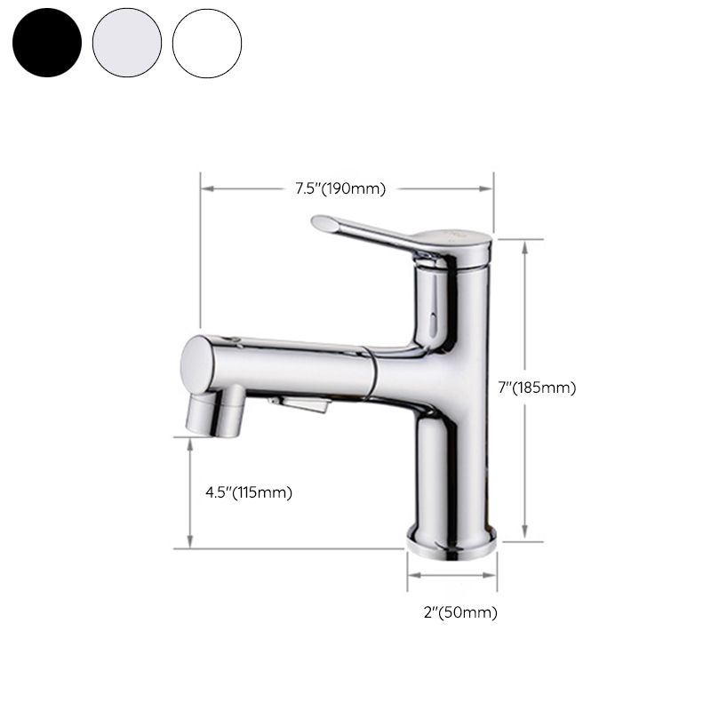 BowLift | Round contemporary bathroom faucet with lever handle and single hole installation