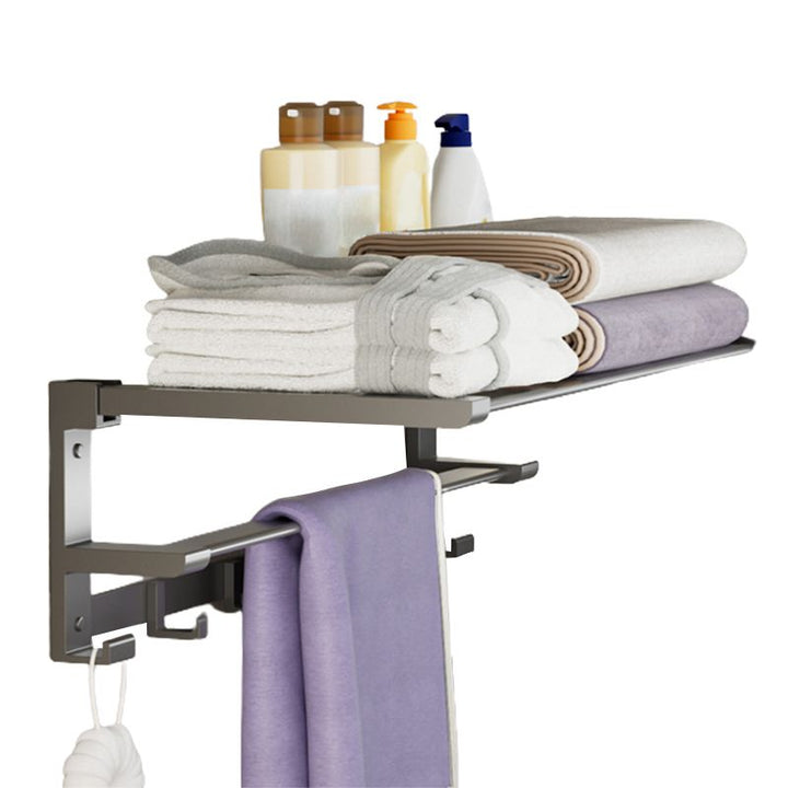 BowLift | Modern Gray Bathroom Accessories Set Bathroom Shelf Towel Bar Bathroom Accessories Set