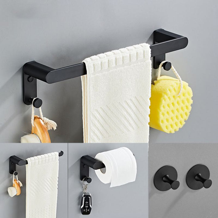 BowLift | Metal Bathroom Set 5-piece Modern Style Black Bathroom Accessories Set