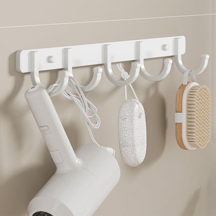 BowLift | Contemporary Bathroom Hardware Set in White with Bath Shelf/Towel Holder/Paper Holder
