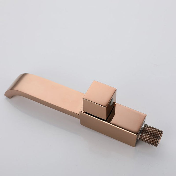 BowLift | Contemporary Wall Mounted Bathroom Faucet Handle Knob Solid Brass Square Faucet