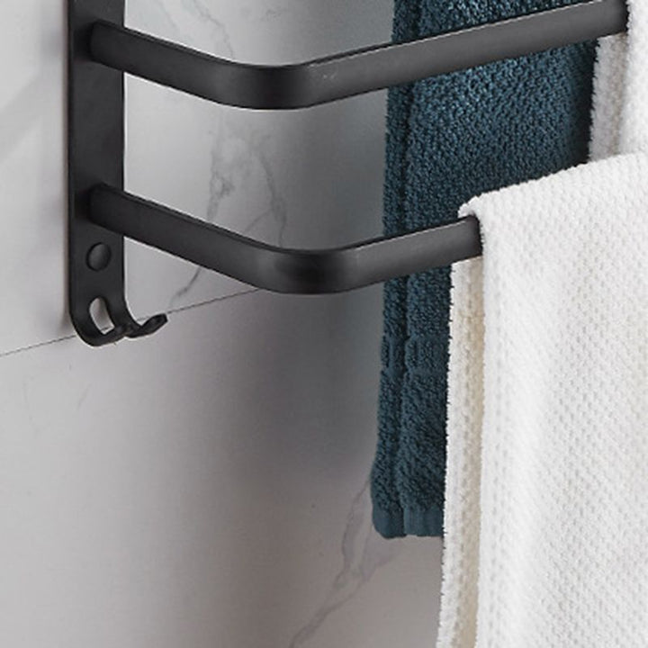 BowLift | Modern black aluminum bathroom accessory set towel bar bathroom fittings