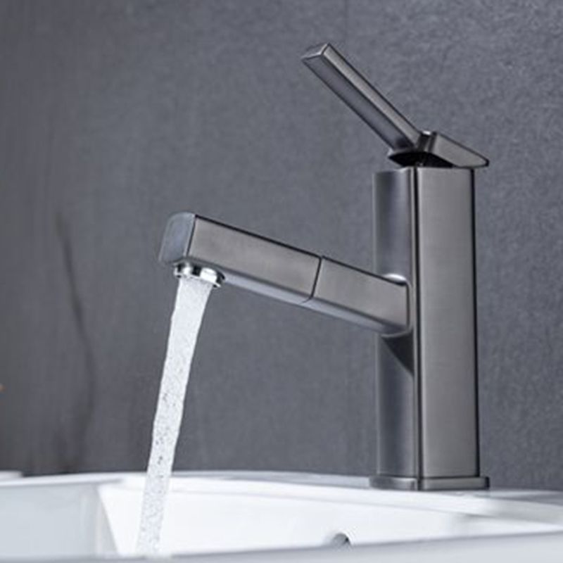 BowLift | Contemporary Vessel Sink Faucet Copper Single Handle Low Arc Pull Down Vessel Faucet