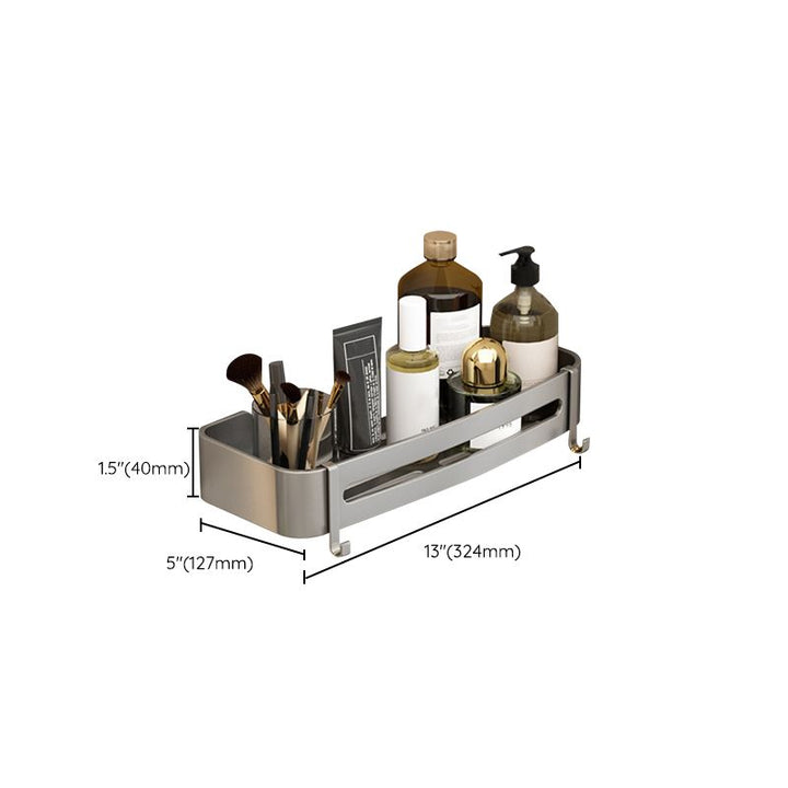 BowLift | Contemporary Aluminum Bathroom Accessory Set Gray Bath Shelf